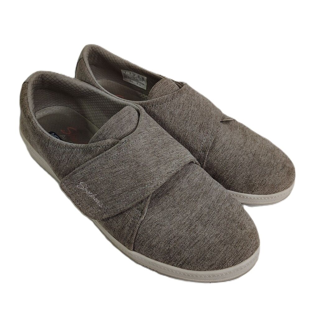 Skechers Memory Foam Slip On Sneakers Womens 7 Taupe Comfort Shoes - Picture 2 of 10